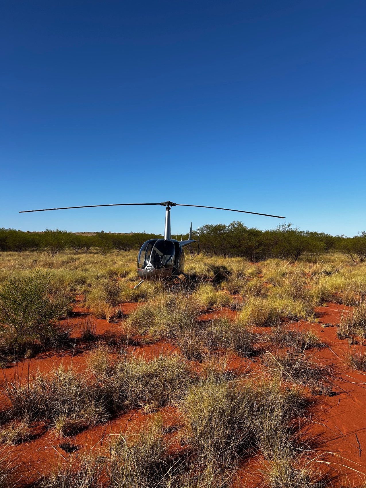 Robinson R44 helicopter in the Kimberley